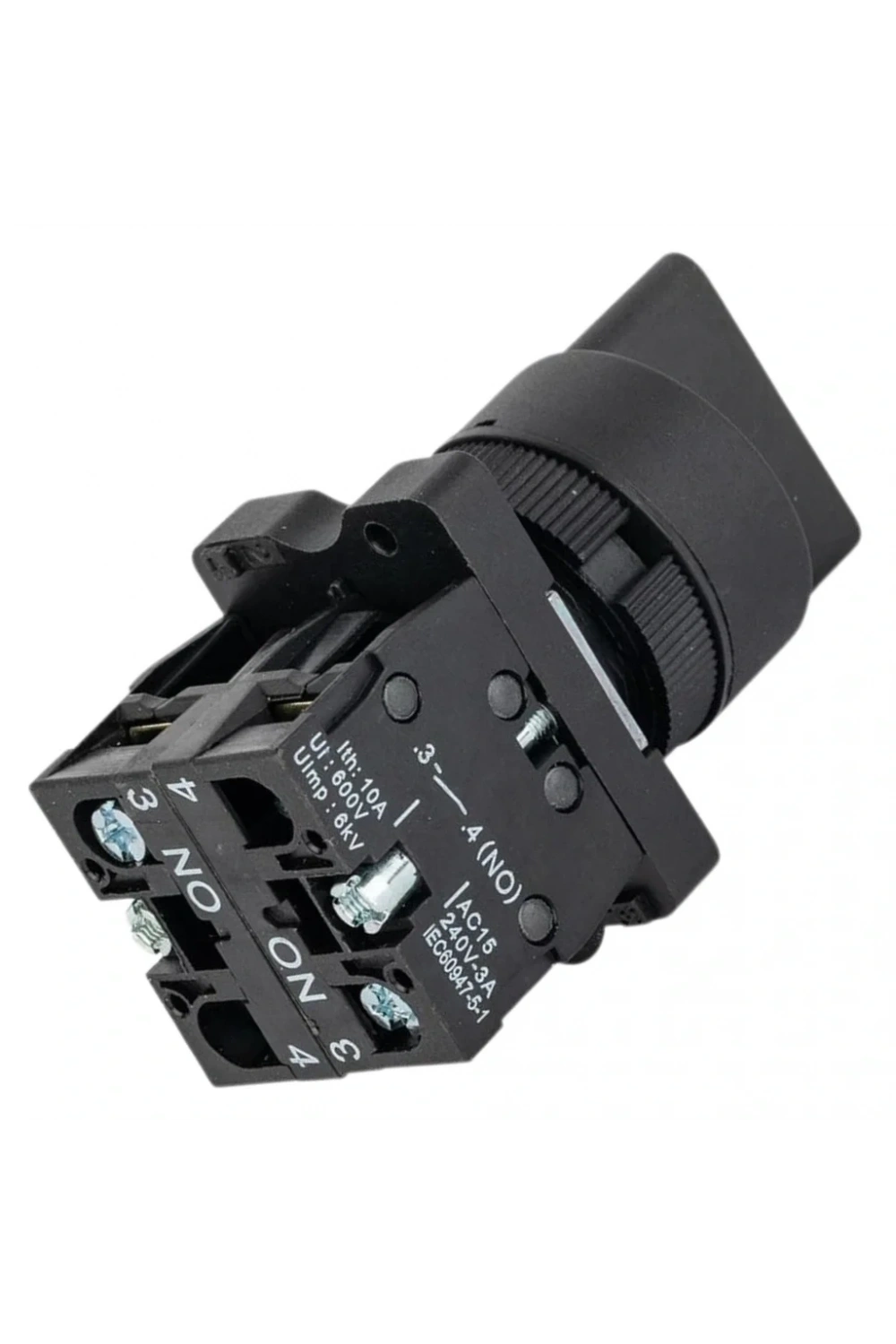 LAY5-ED53 22mm Kısa Mandal Switch 1-0-2 Yaylı (2NO)