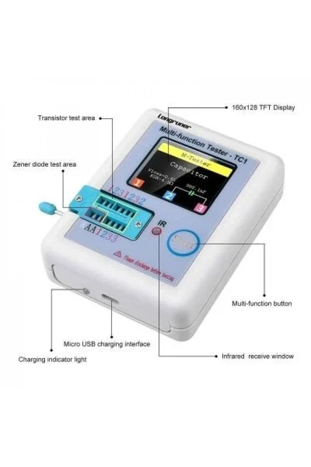 LCR TC1 Elektronik Komponent Test Cihazı