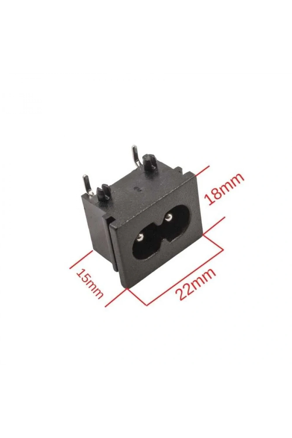 LH-8 C8 Erkek Power Soketi 90 Derece 23x18mm