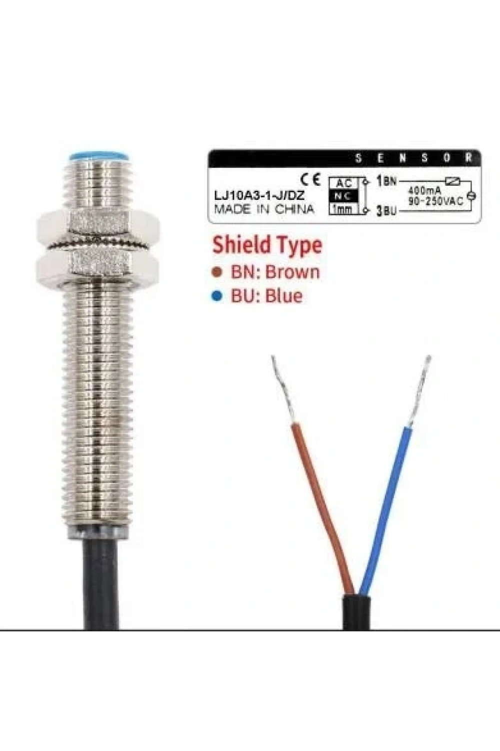 LJ10A3-1-J/DZ 9-250VAC 1mm NC Endüktif Mesafe Sensörü