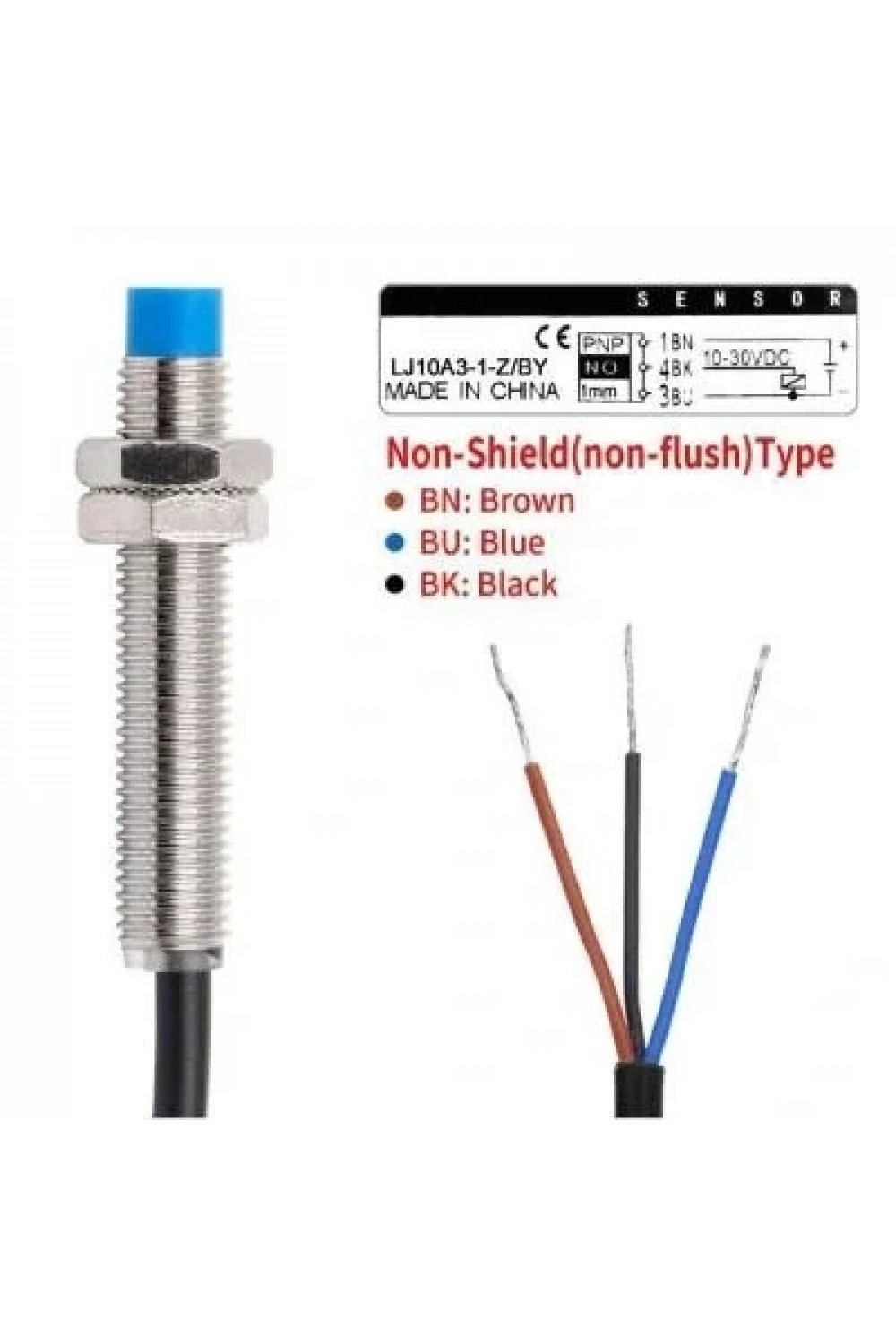 LJ10A3-1-Z/BY 6-36V 1mm PNP NO Endüktif Mesafe Sensörü