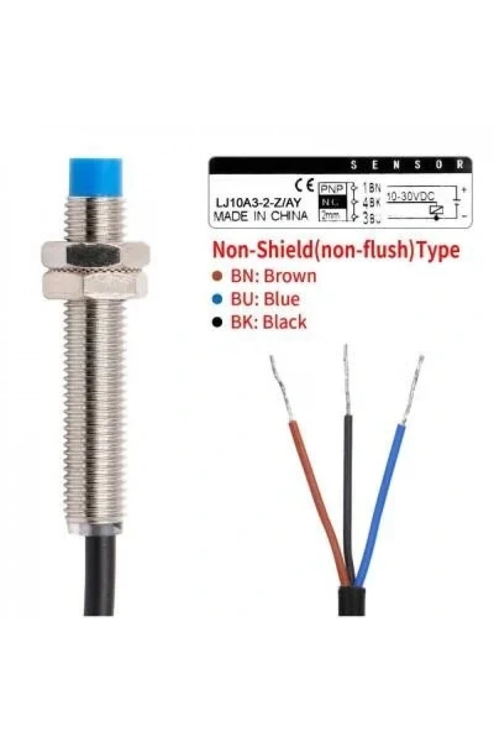 LJ10A3-2-Z/AY 6-36V 2mm PNP NC Endüktif Mesafe Sensörü