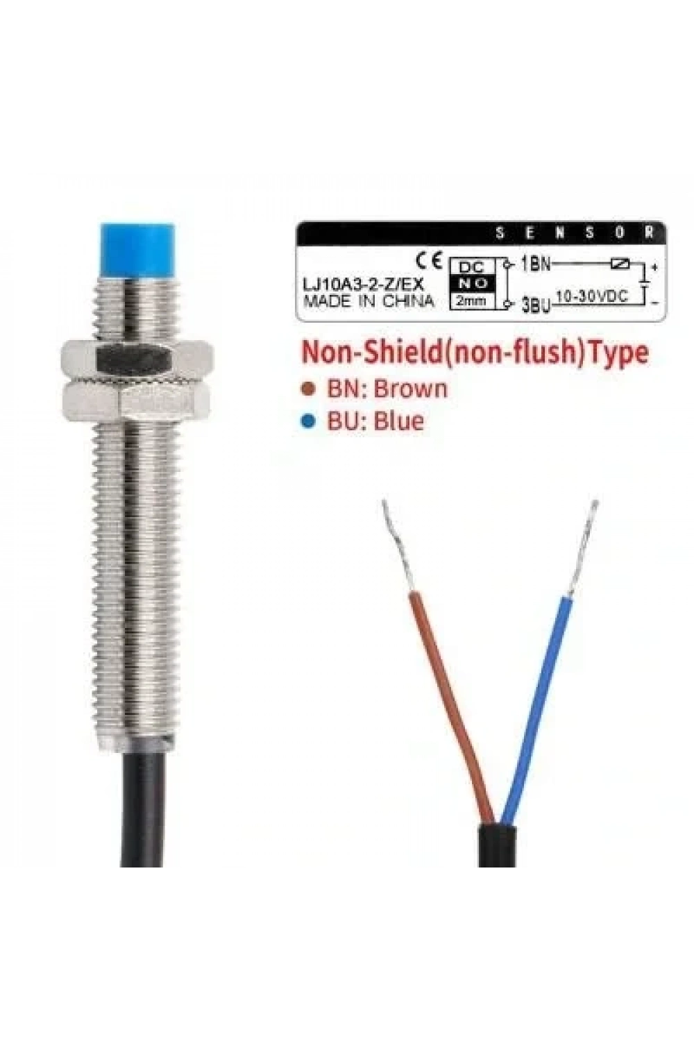 LJ10A3-2-Z/EX 6-36V 2mm NO Endüktif Mesafe Sensörü