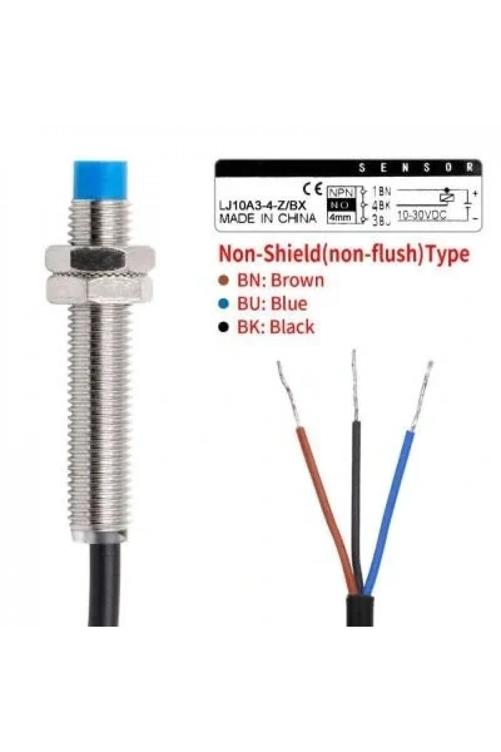 LJ10A3-4-Z/BX 6-36V 4mm NPN NO Endüktif Mesafe Sensörü