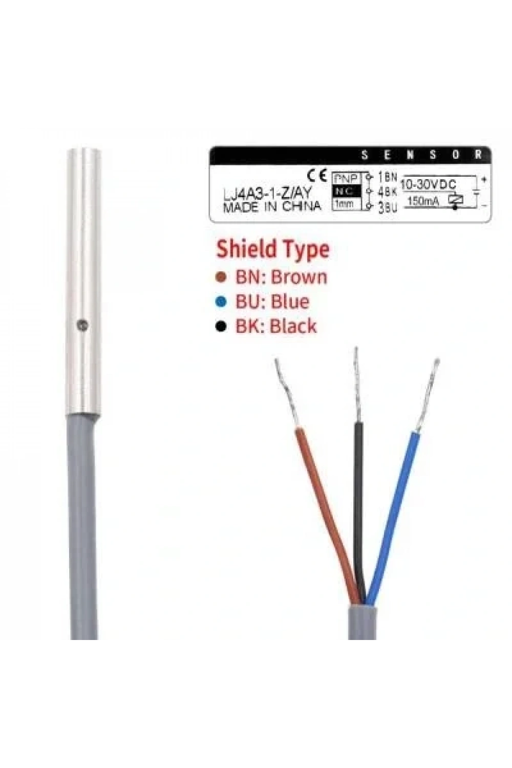LJ4A3-1-Z/AY 6-36V 1mm PNP NC Endüktif Mesafe Sensörü