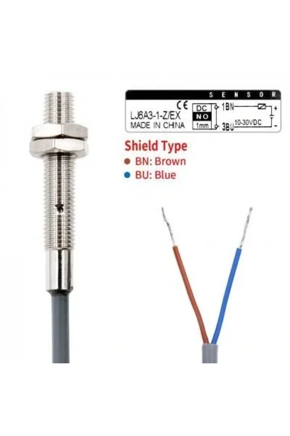 LJ6A3-1-Z/EX 6-36V NO 1mm Endüktif Mesafe Sensörü