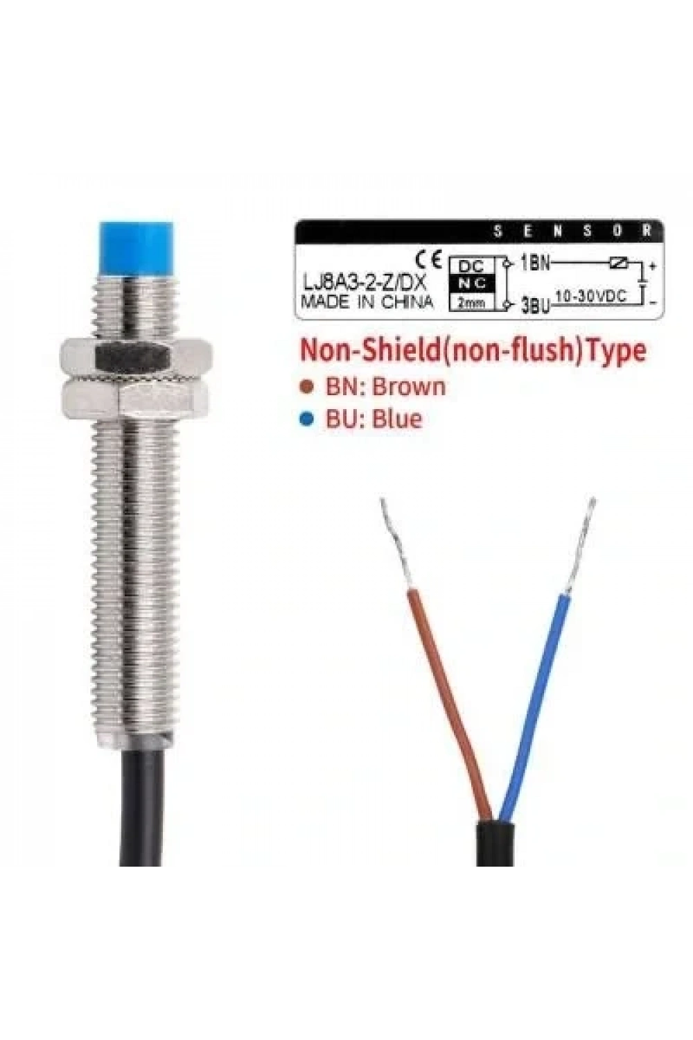 LJ8A3-2-Z/DX 6-36V 2mm NC Endüktif Mesafe Sensörü