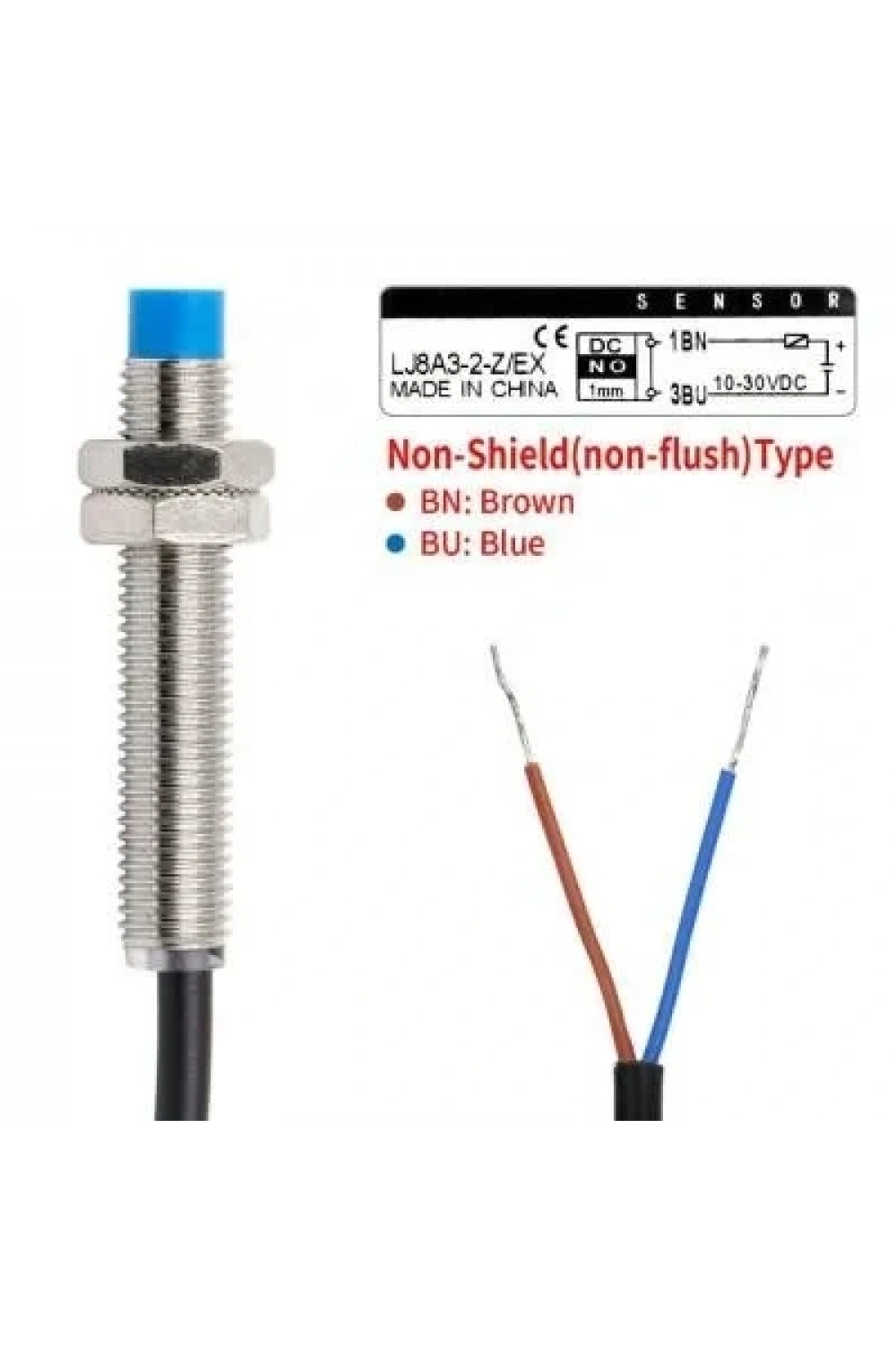 LJ8A3-2-Z/EX 6-36V 2mm NO Endüktif Mesafe Sensörü