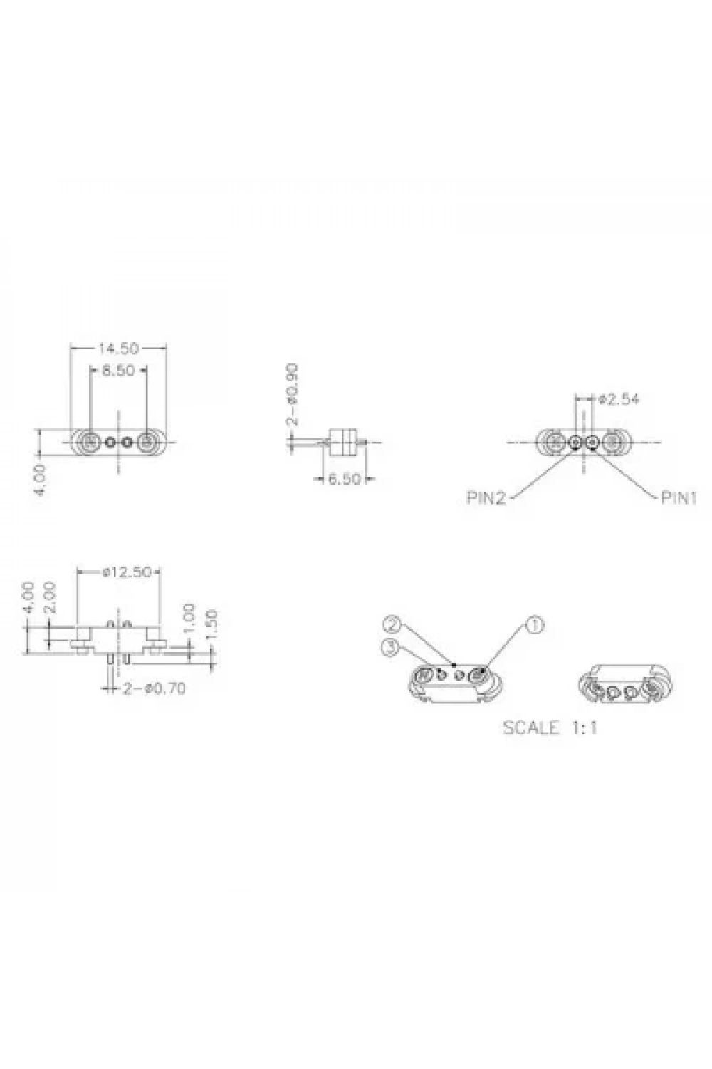 LK-2PIN-1450404 2-Pin 2.54mm Pogo Pin Manyetik Konnektör Takımı