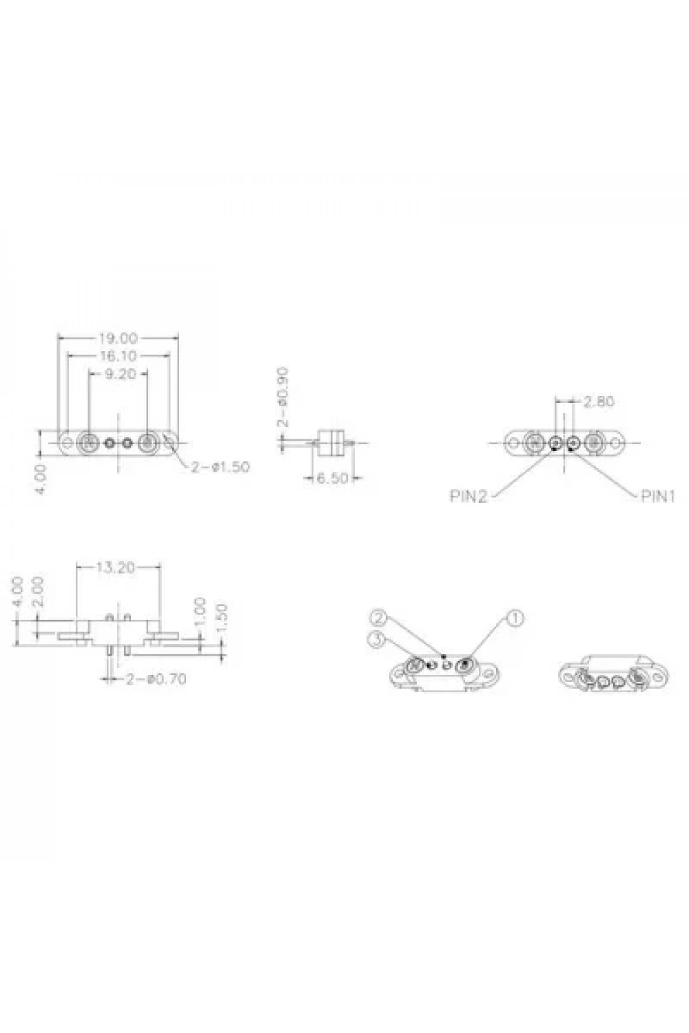 LK-2PIN-1840404 2-Pin 2.54mm Pogo Pin Manyetik Konnektör Takımı - Kulaklı