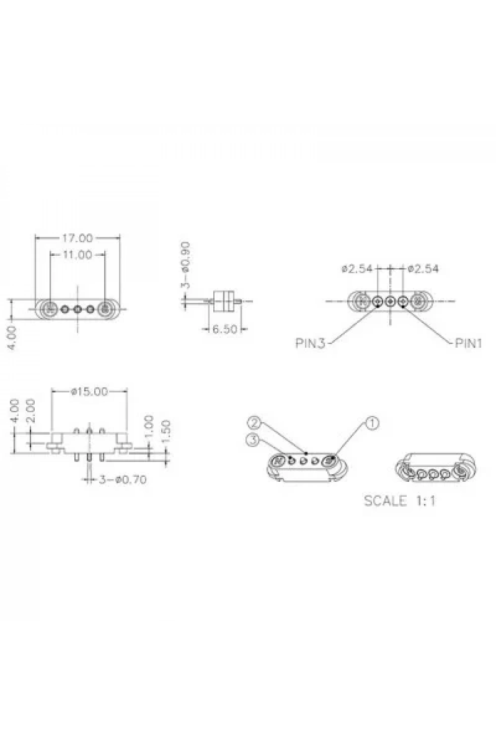 LK-3PIN-1700404 3-Pin 2.54mm Pogo Pin Manyetik Konnektör Takımı