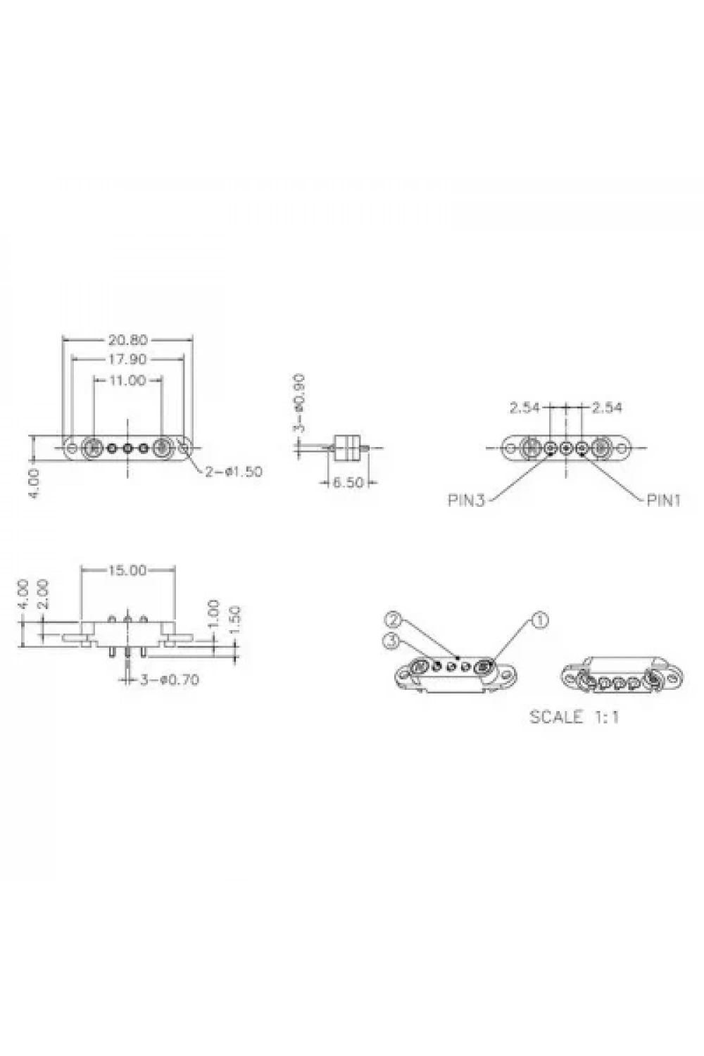 LK-3PIN-2080404 3-Pin 2.54mm Pogo Pin Manyetik Konnektör Takımı - Kulaklı