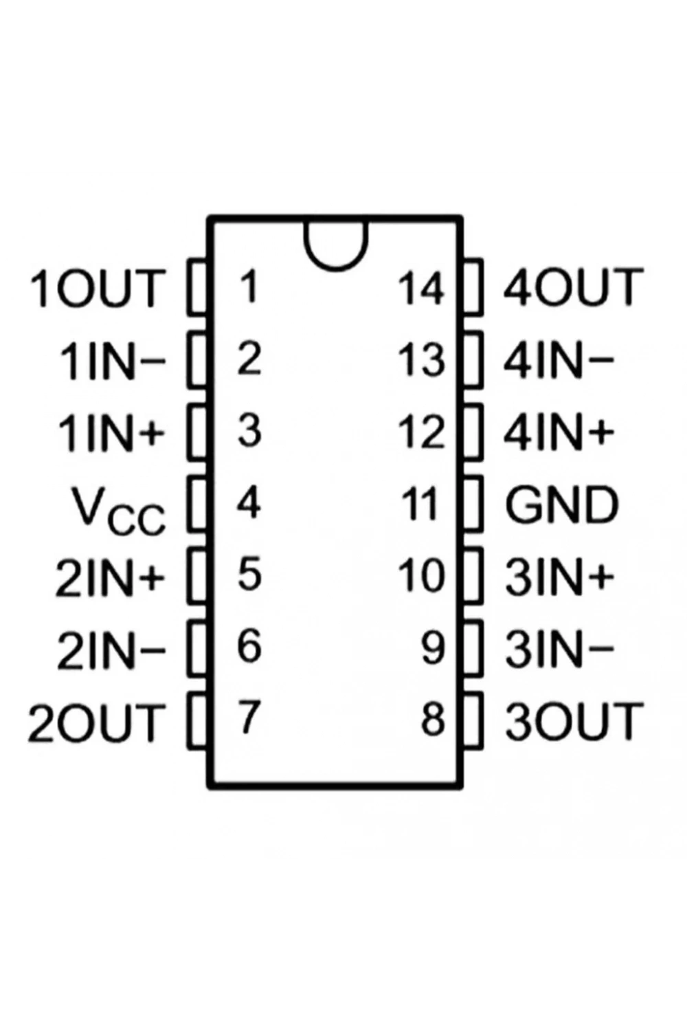 LM224N OpAmp Entegresi Dip-14