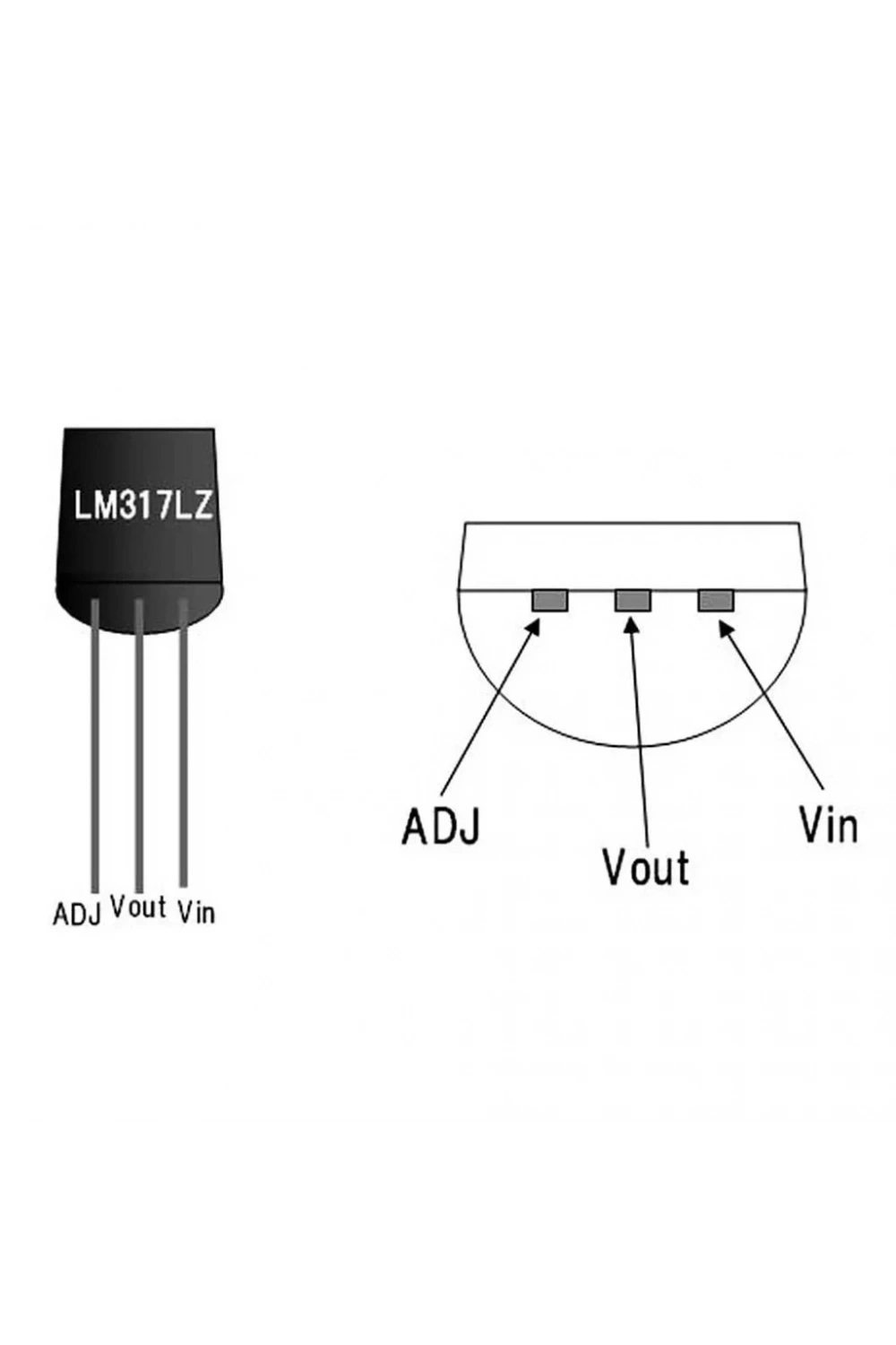 LM317LZ 40V 100mA Ayarlanabilir Voltaj Regülatörü To-92-3