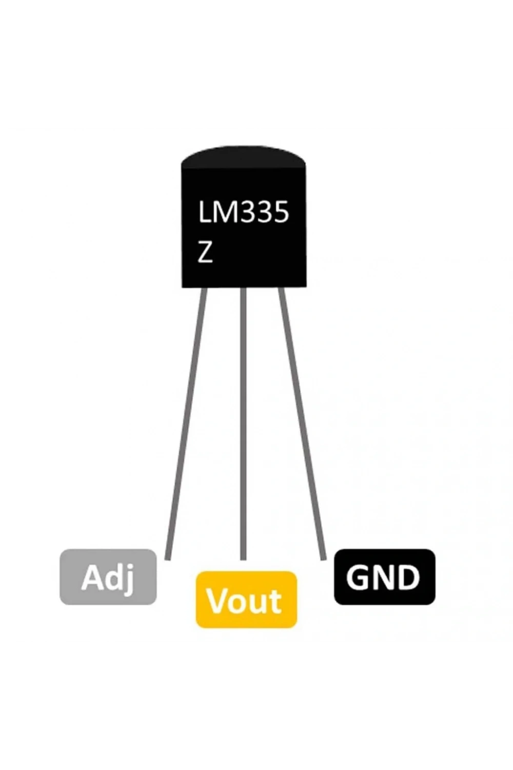 LM335 Hassas Sıcaklık Sensörü Entegresi To-92