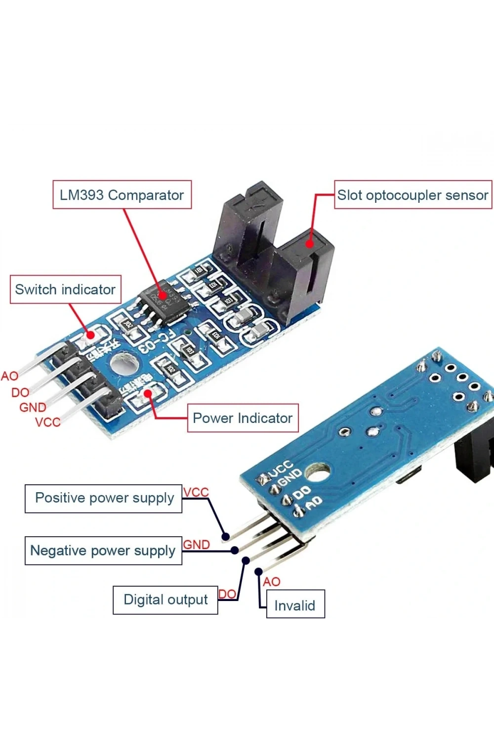 LM393 Kızılötesi Motor Hız Sensör Modülü