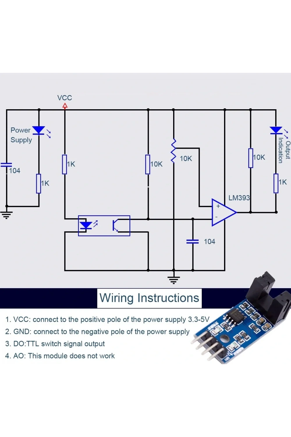 LM393 Kızılötesi Motor Hız Sensör Modülü