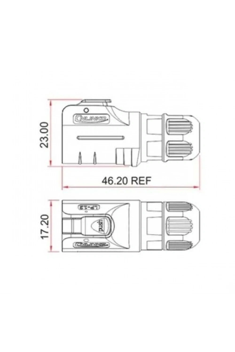 LP-12-C06PE-02-001 6-Pin Su Geçirmez Konnektör - Erkek