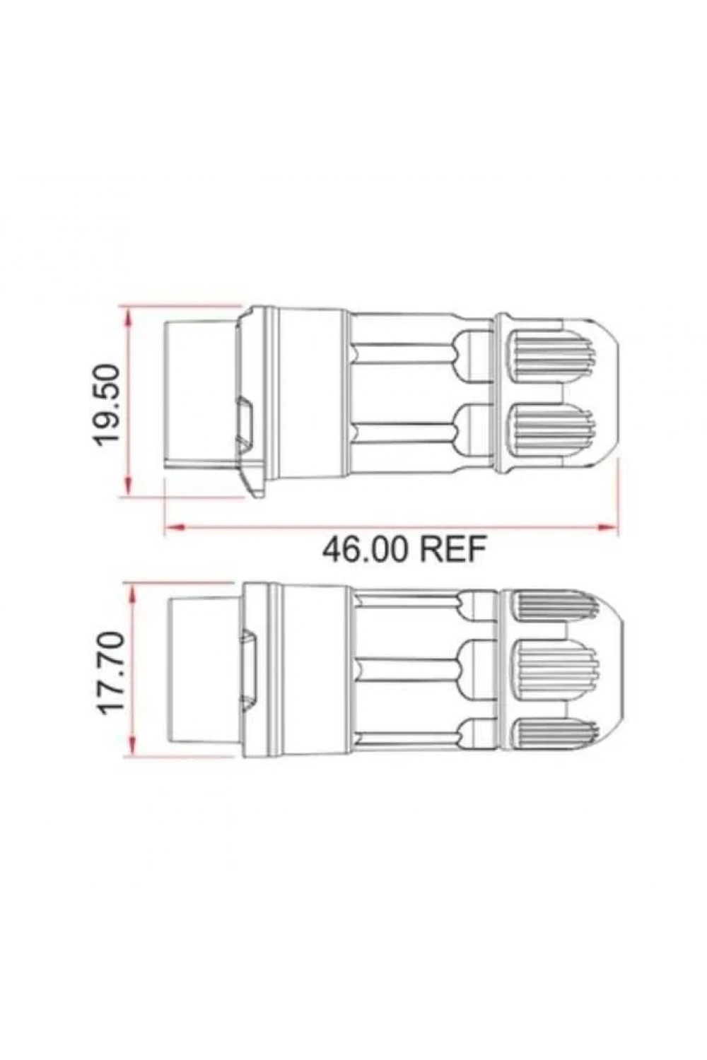 LP-12-J02PP-02-001 2-Pin Su Geçirmez Konnektör - Dişi