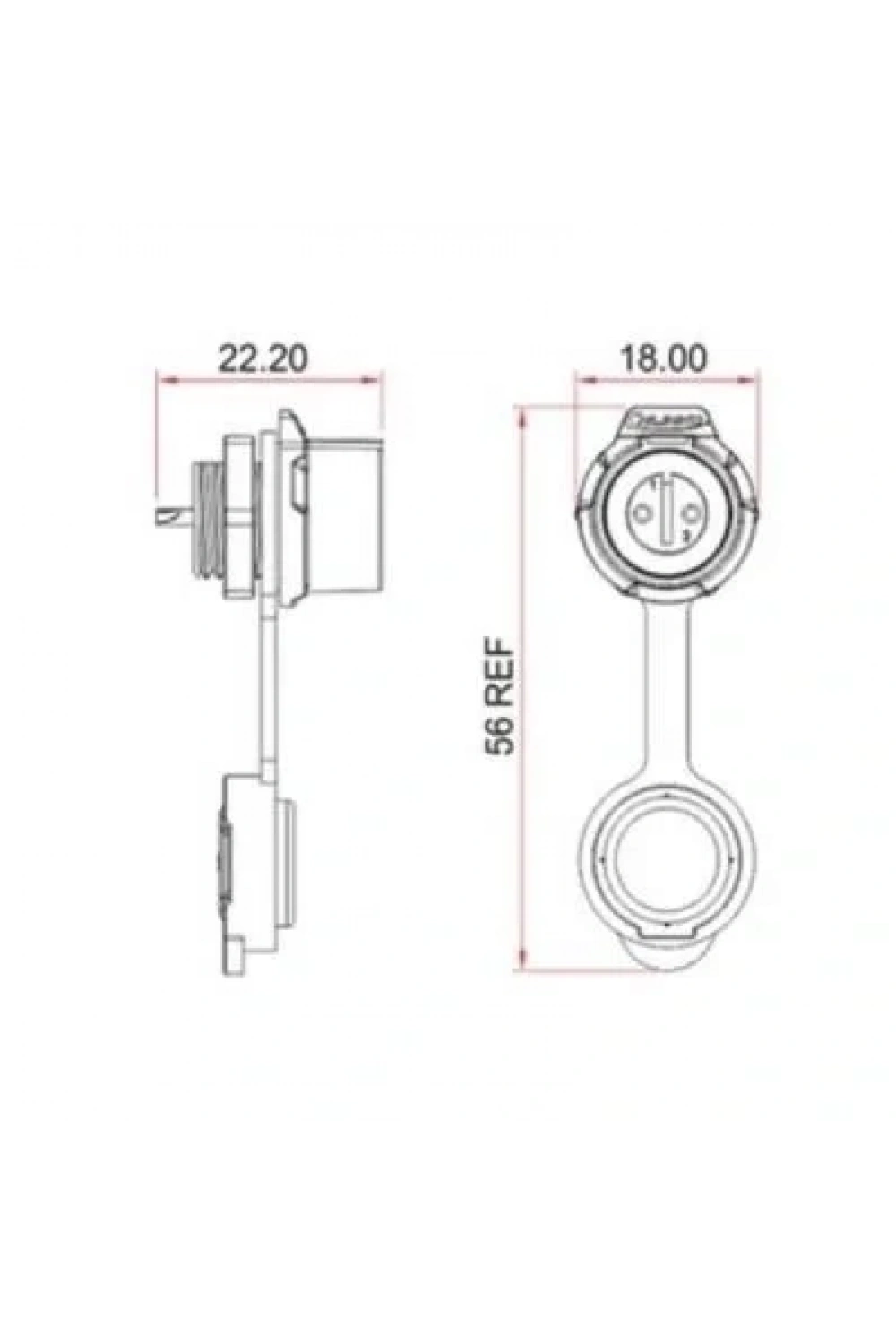 LP-12-J03SX-02-101 3-Pin Su Geçirmez Konnektör - Dişi