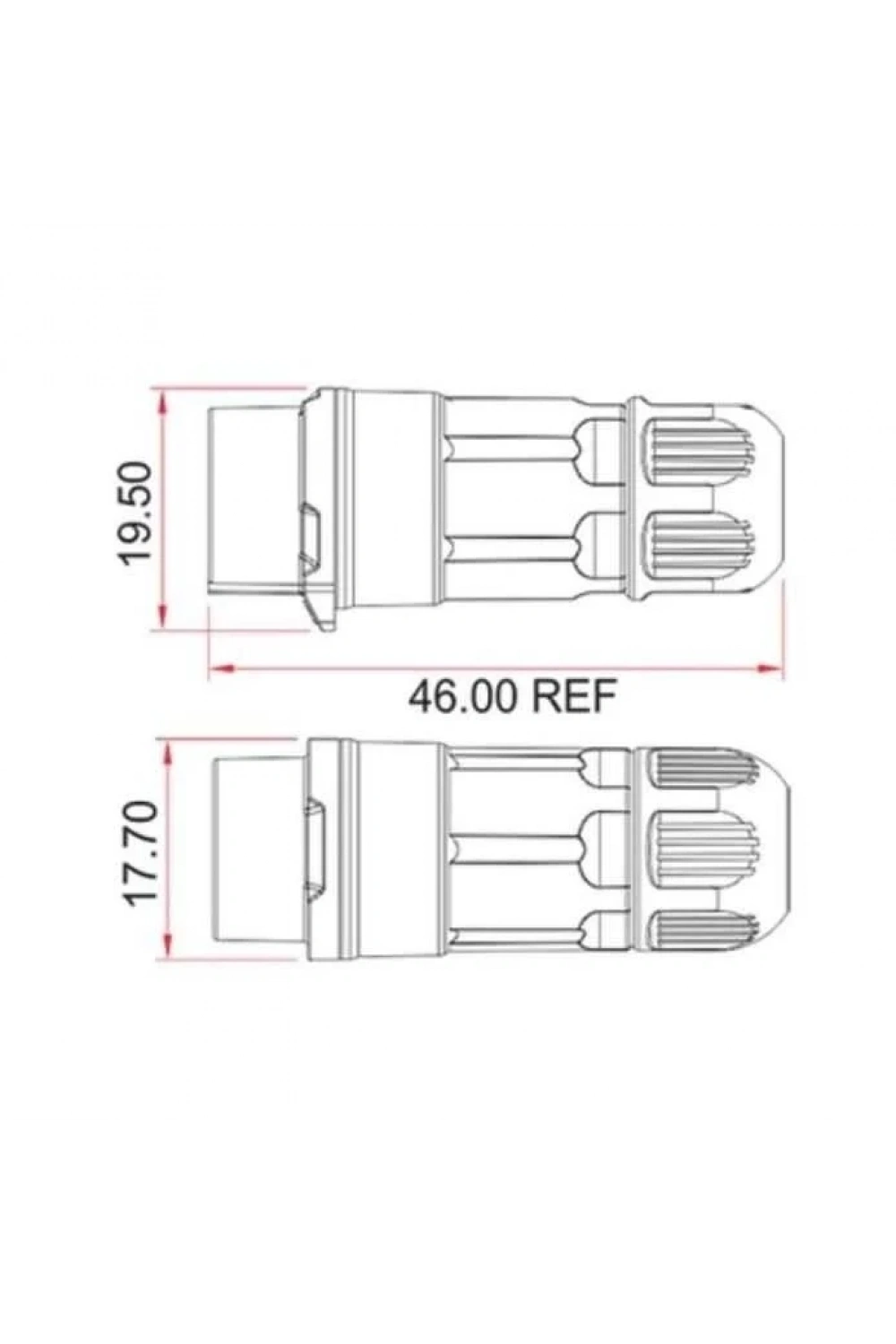 LP-12-J04PP-02-001 4-Pin Su Geçirmez Konnektör - Dişi