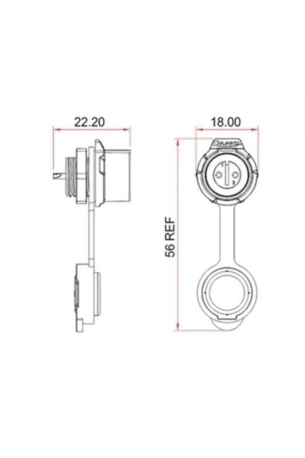 LP-12-J04SX-02-101 4-Pin Su Geçirmez Konnektör - Dişi