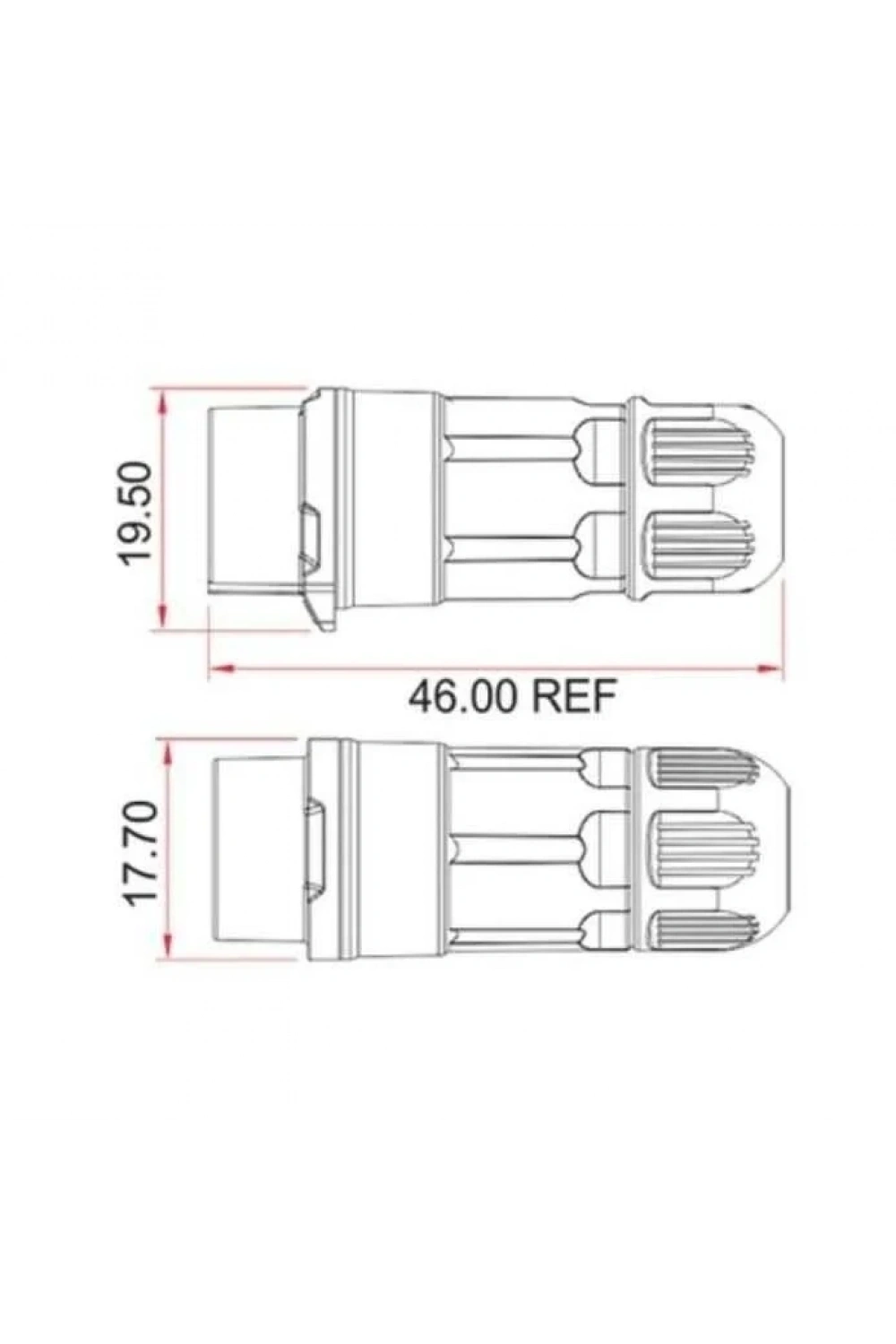 LP-12-J05PP-02-001 5-Pin Su Geçirmez Konnektör - Dişi