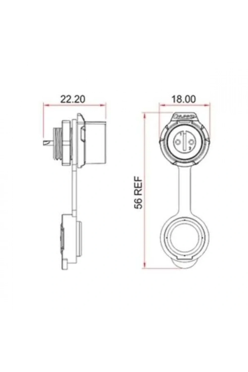 LP-12-J08SX-02-101 8-Pin Su Geçirmez Konnektör - Dişi