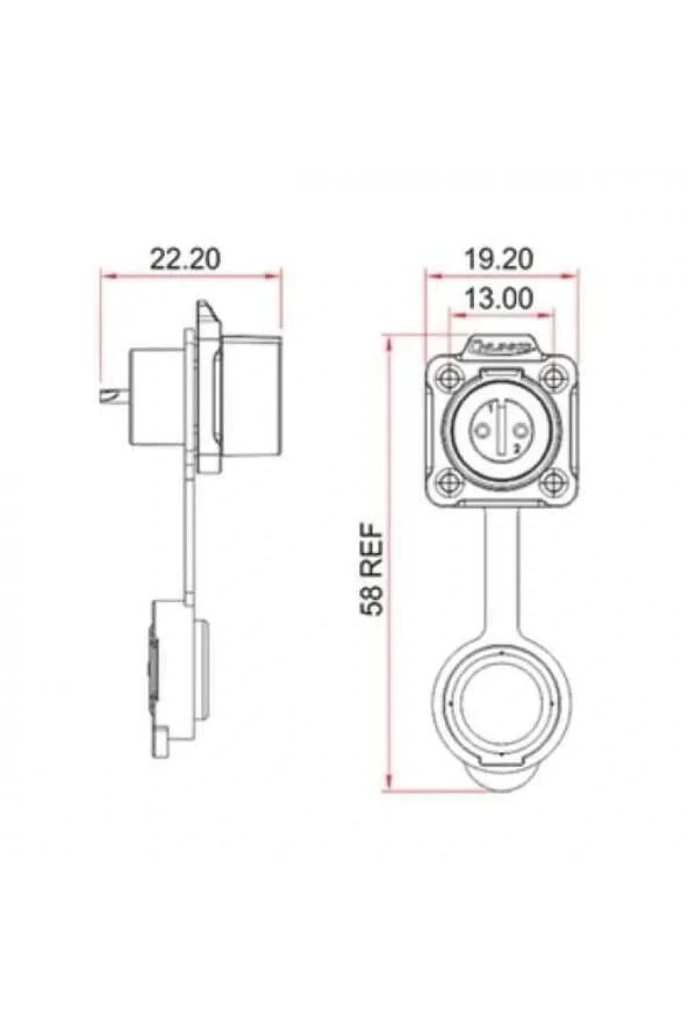 LP-12-J08SX-02-401 8-Pin Su Geçirmez Konnektör - Dişi
