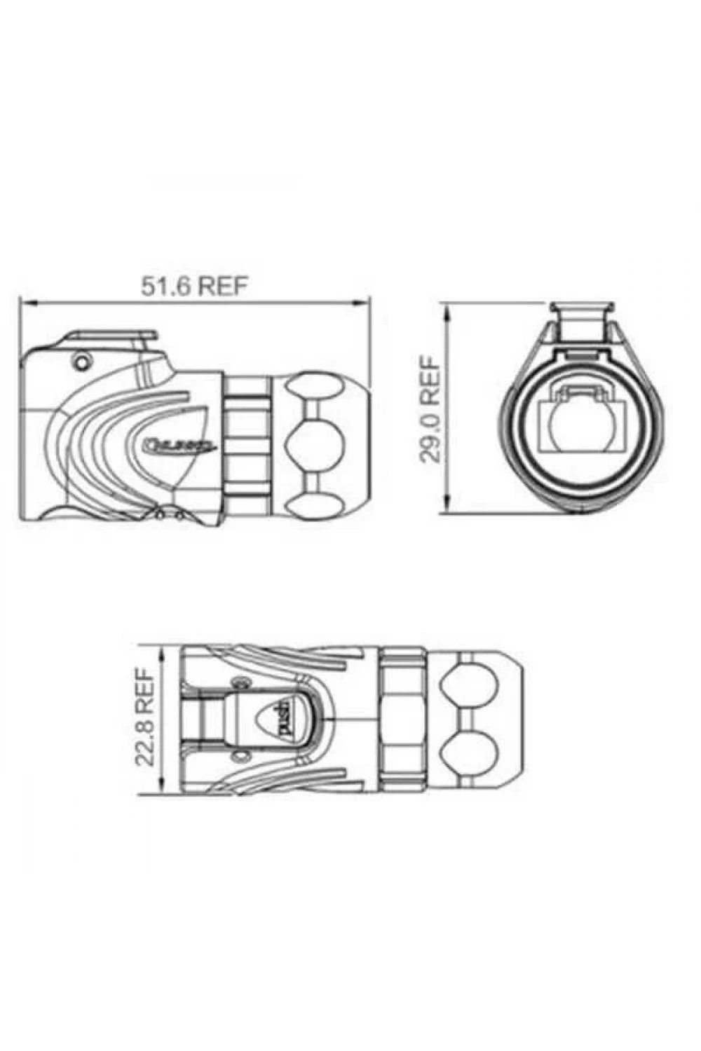 LP-16-C/RJ45/015/PE-43-001 Su Geçirmez Ethernet Konnektörü - Erkek