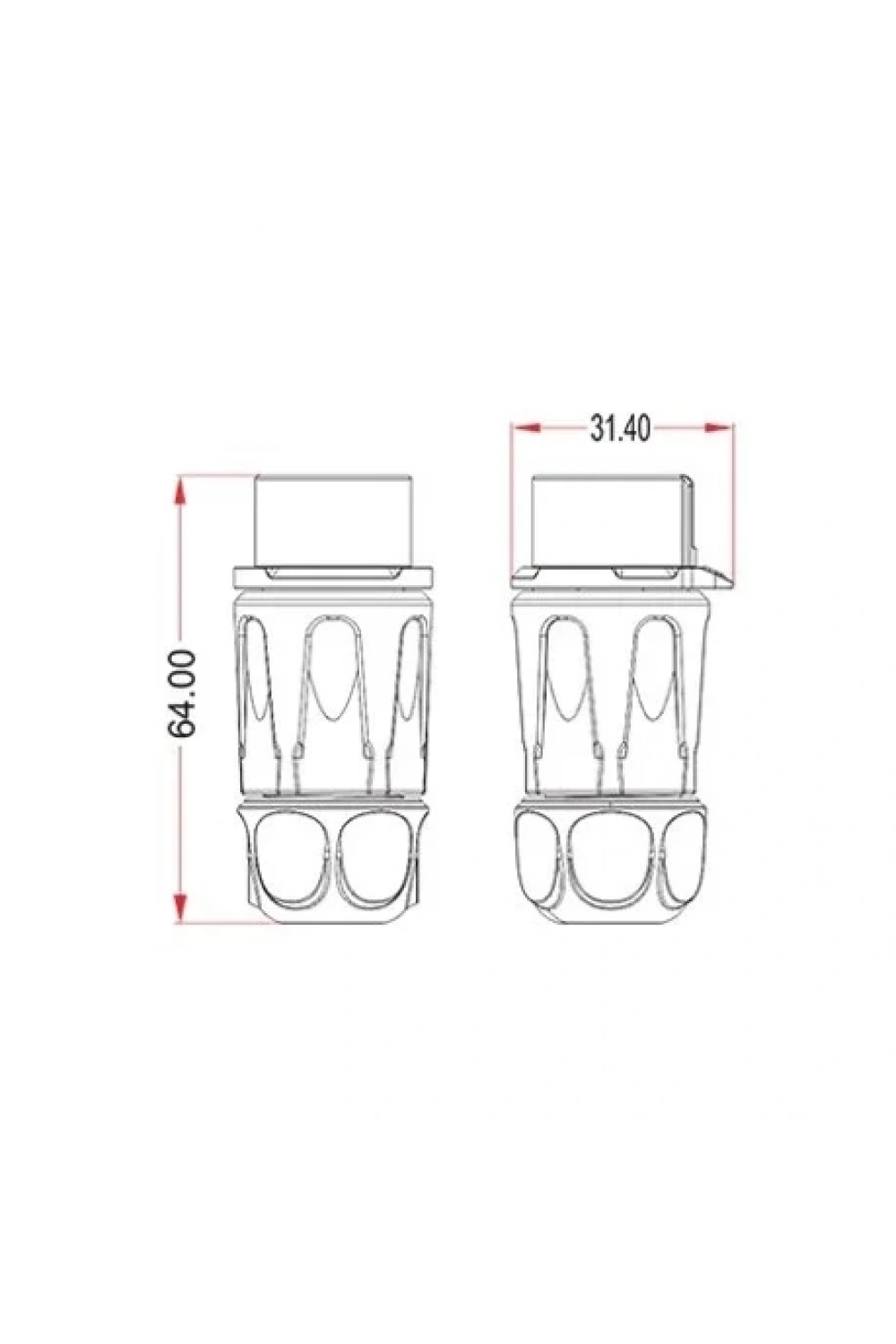 LP-20-C07PP-01-001 7-Pin Su Geçirmez Konnektör - Erkek