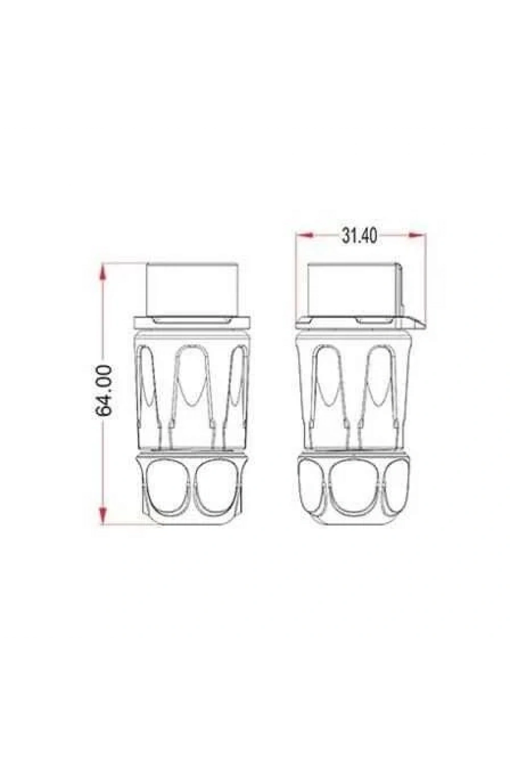 LP-20-J09PP-01-001 9-Pin Su Geçirmez Konnektör - Dişi