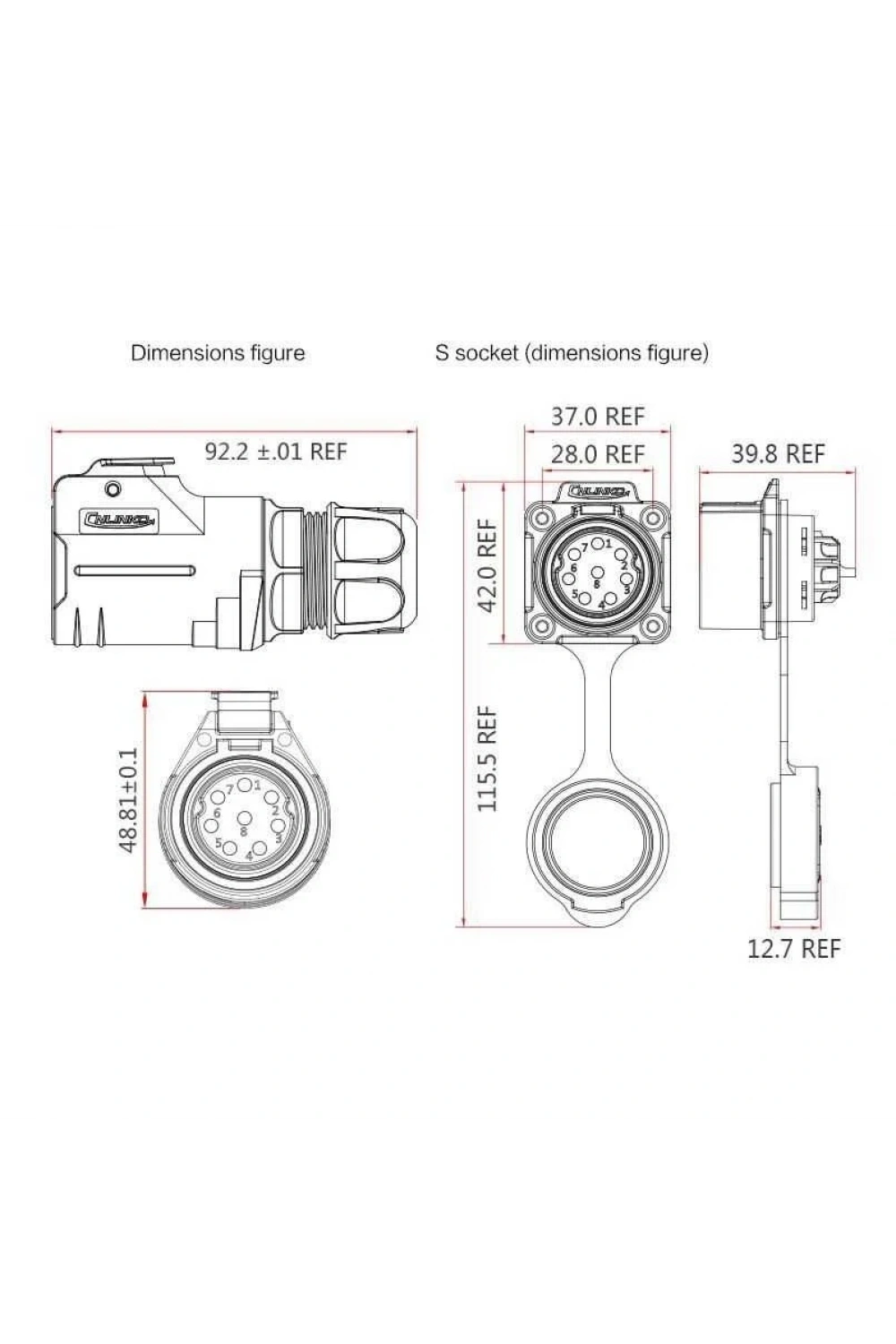 LP-28-C03PE-21-001 3-Pin Su Geçirmez Konnektör - Erkek