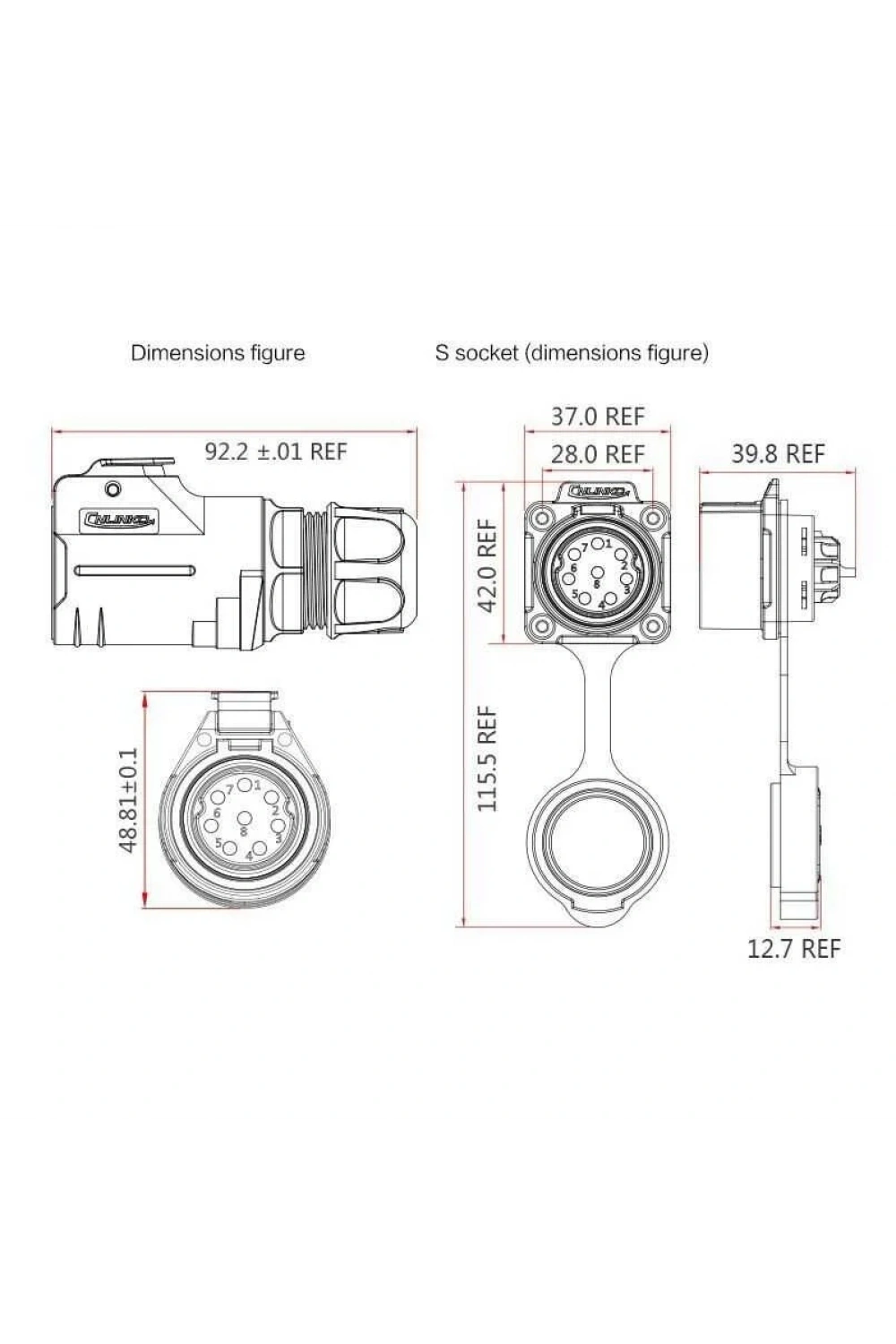 LP-28-J02SX-23-401 2-Pin Su Geçirmez Konnektör - Dişi