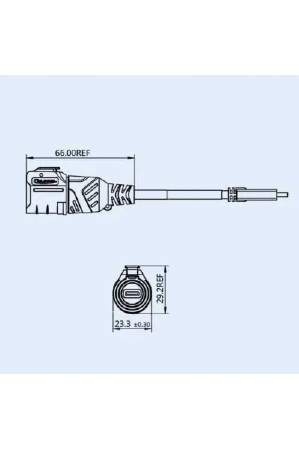 LP16-TYPEC-MP-MP-1M-001 Su Geçirmez Type C 3.1 Erkek Konnektör - 1M Kablo