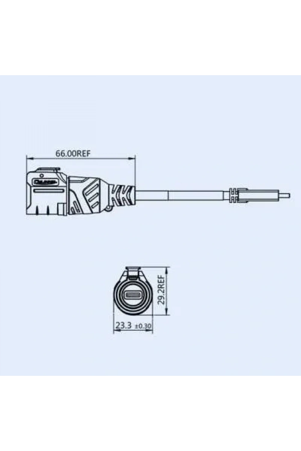 LP16-TYPEC-MP-MP-1M-002 Su Geçirmez Type C 3.1 Erkek Konnektör - 1M Kablo