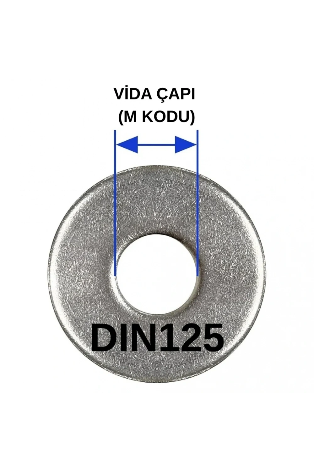 M10 Pul 1.50 DIN125 Düz Beyaz 10 Adet
