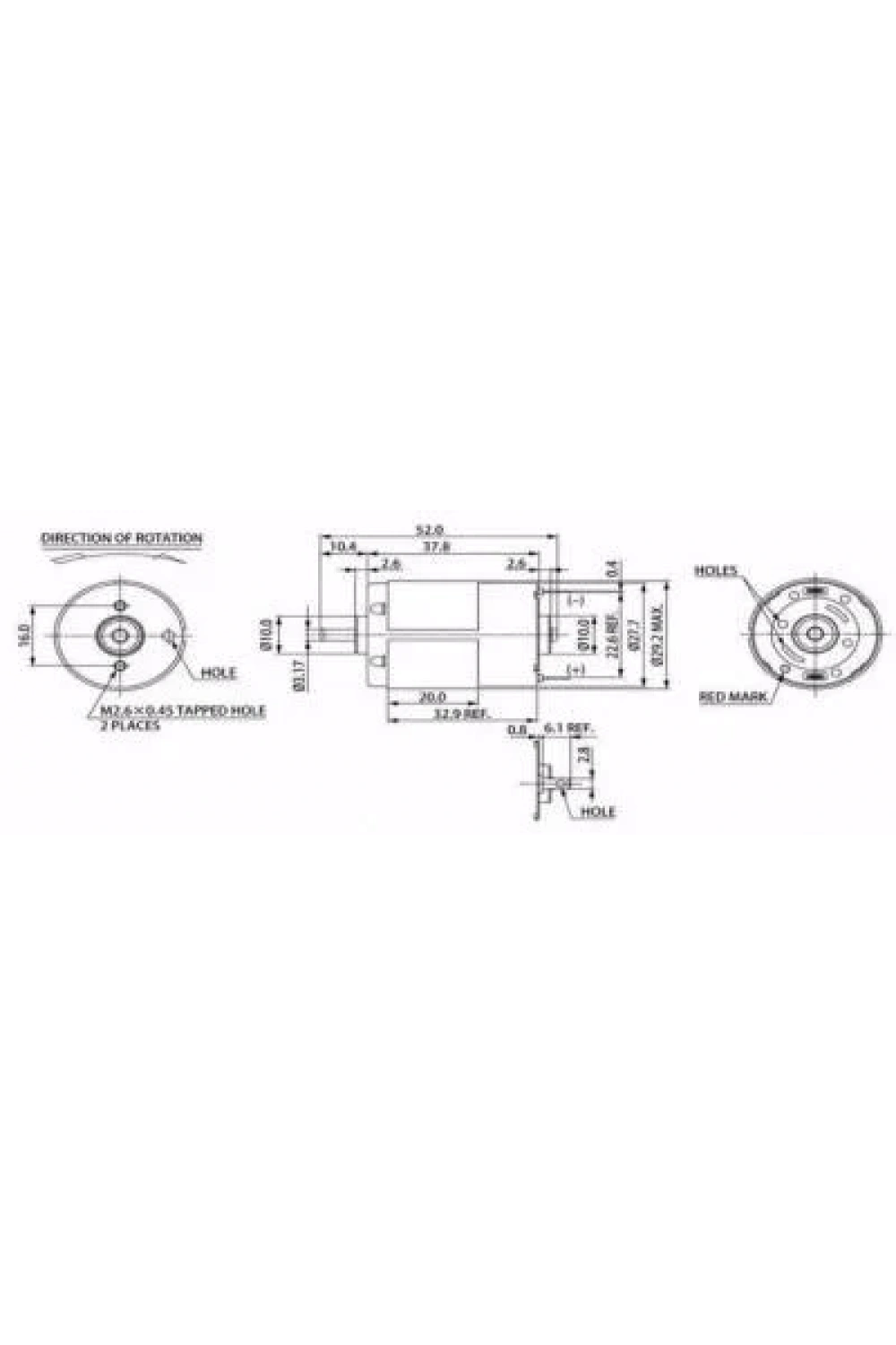 Mabuchi RS-4B5PA Redüktörsüz DC Motor