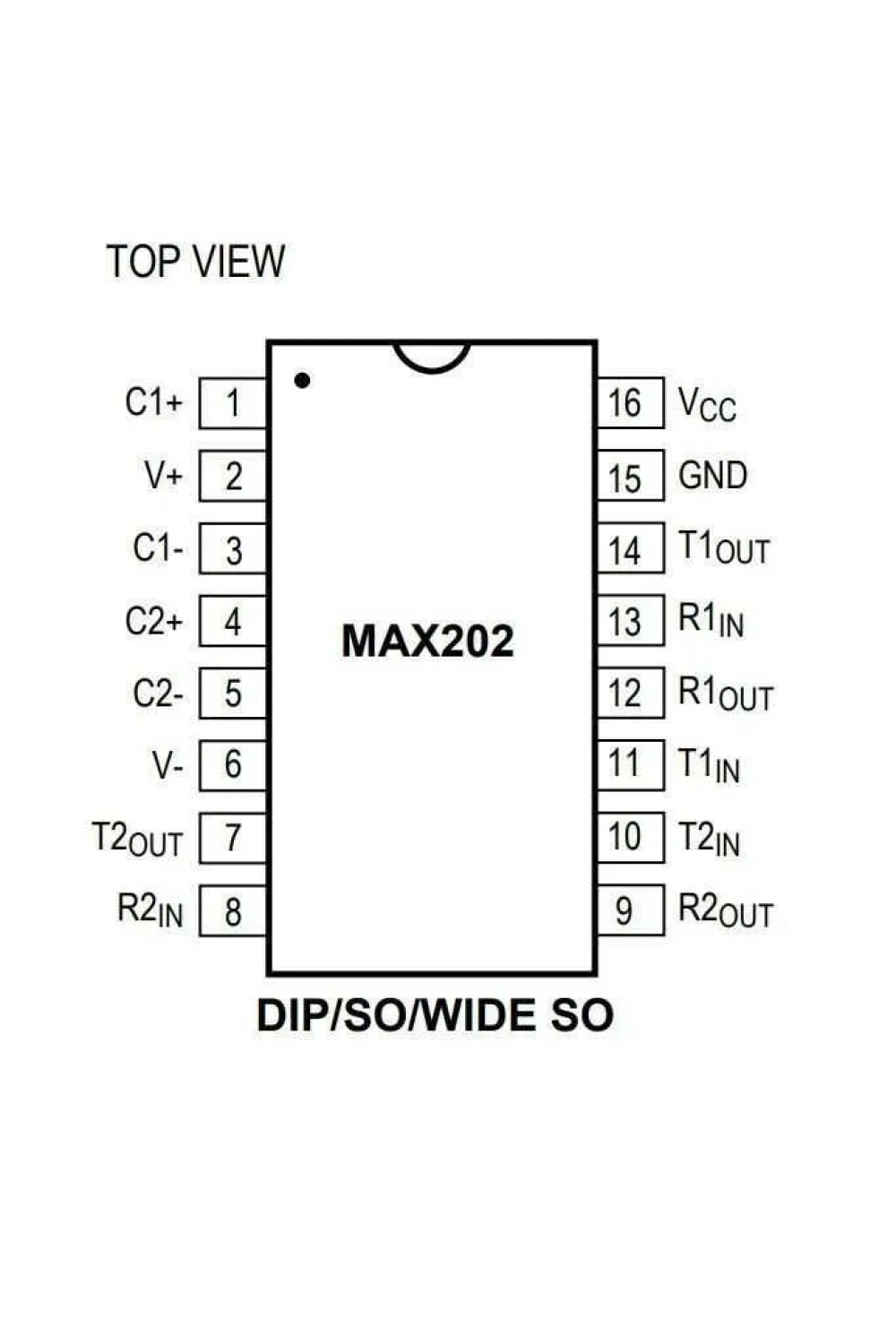 MAX202EPE DIP-16 RS Seri Protokol Entegresi