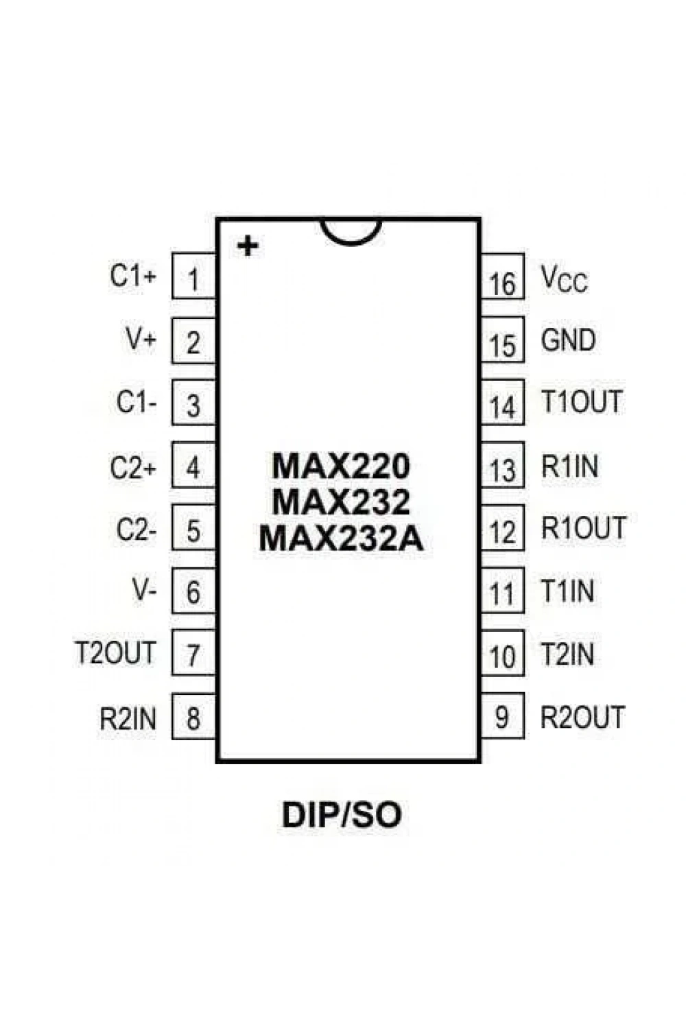 MAX232DRG4 SOIC-16 SMD RS Seri Protokol Entegresi