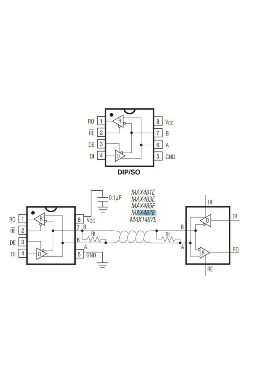 MAX483CSA SOIC-8 RS Seri Protokol Entegresi