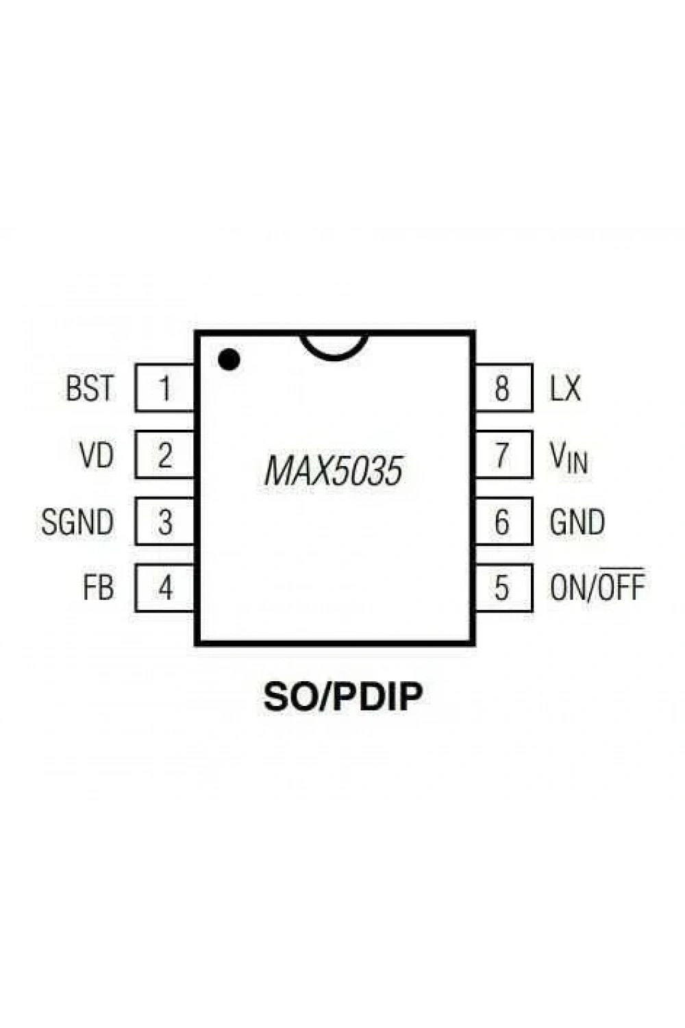 MAX5035BASA+ SOIC- 8 5V 1A Voltaj Regülatör Entegresi