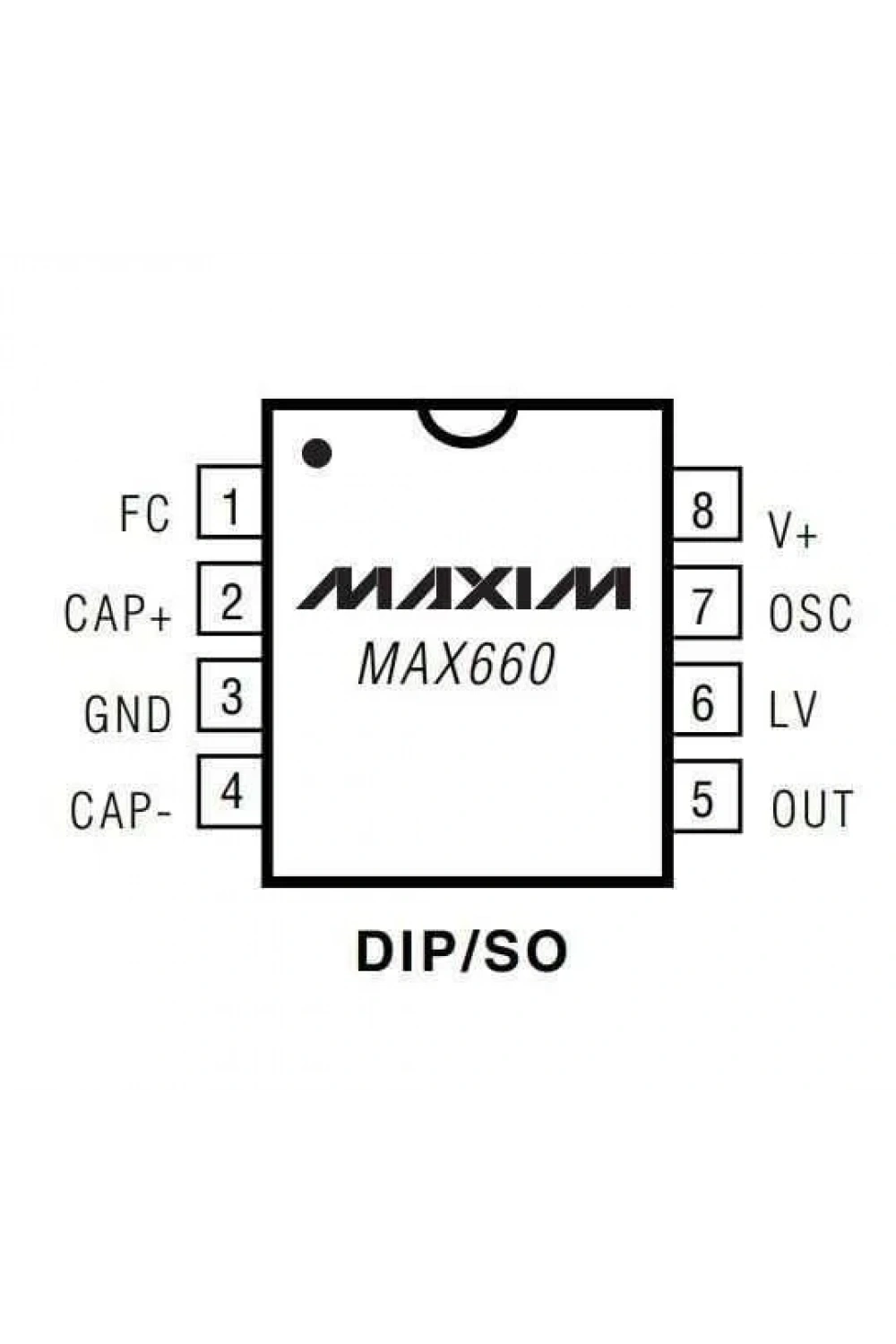 MAX660EPA+ DIP-8 Voltaj Dönüştürücü Entegresi