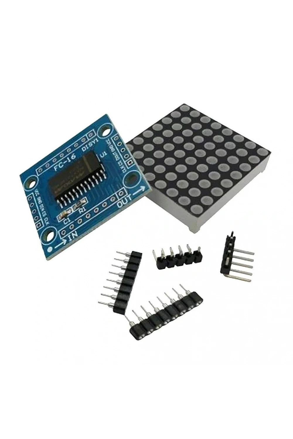 MAX7219 8x8 Dot Matrix Kartı - Peşpeşe Takılabilir