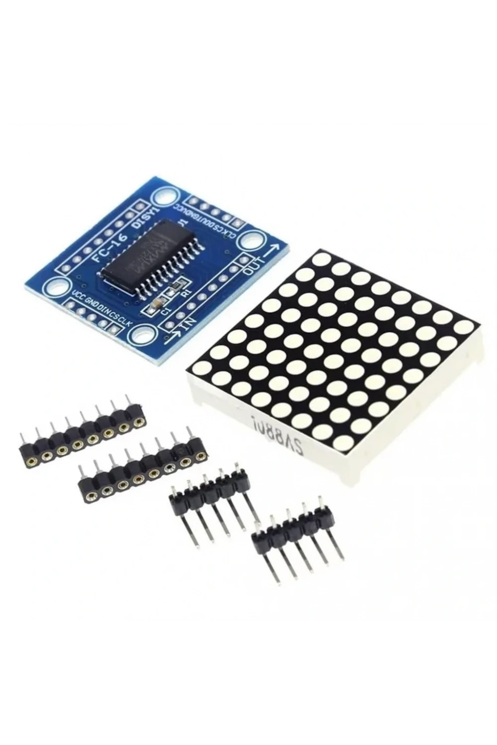 MAX7219 8x8 Dot Matrix Kartı - Peşpeşe Takılabilir