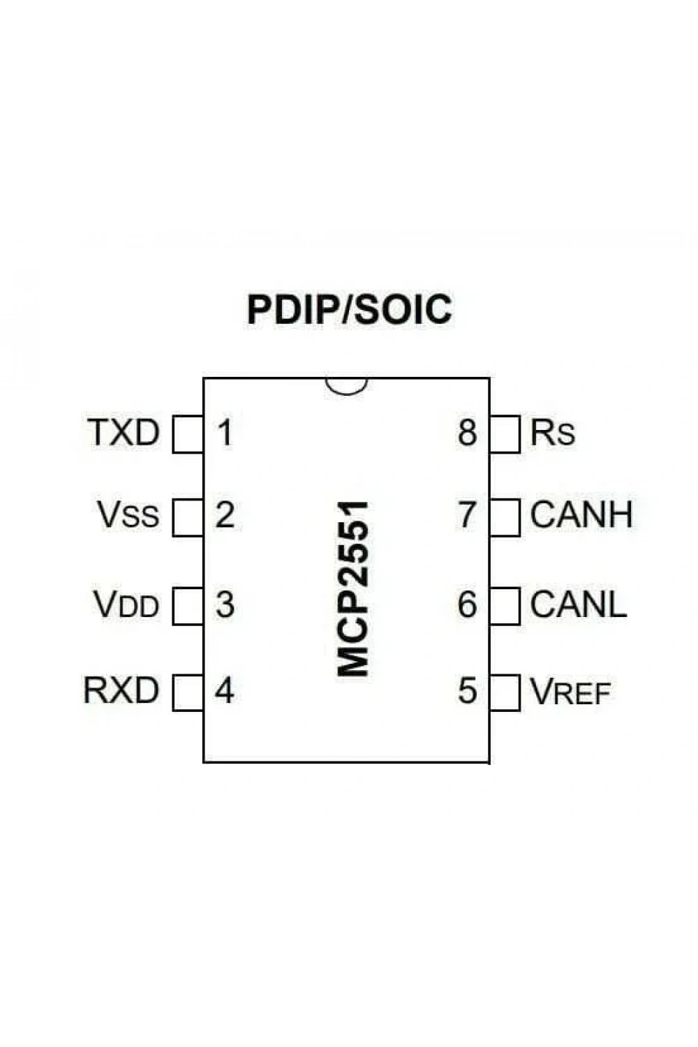 MCP2551-I/P DIP-8 CAN Bus Entegresi