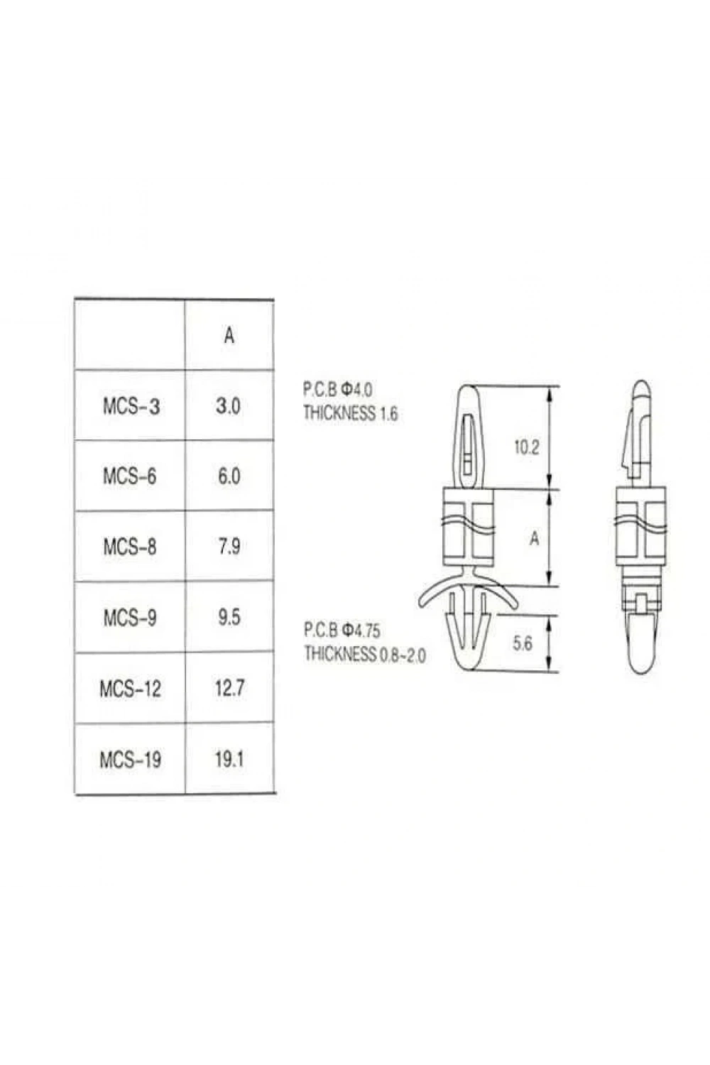MCS-19 Plastik Tırnaklı Distans