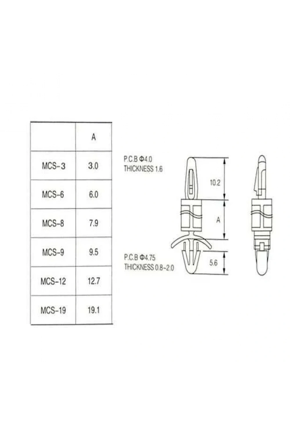 MCS-8 Plastik Tırnaklı Distans