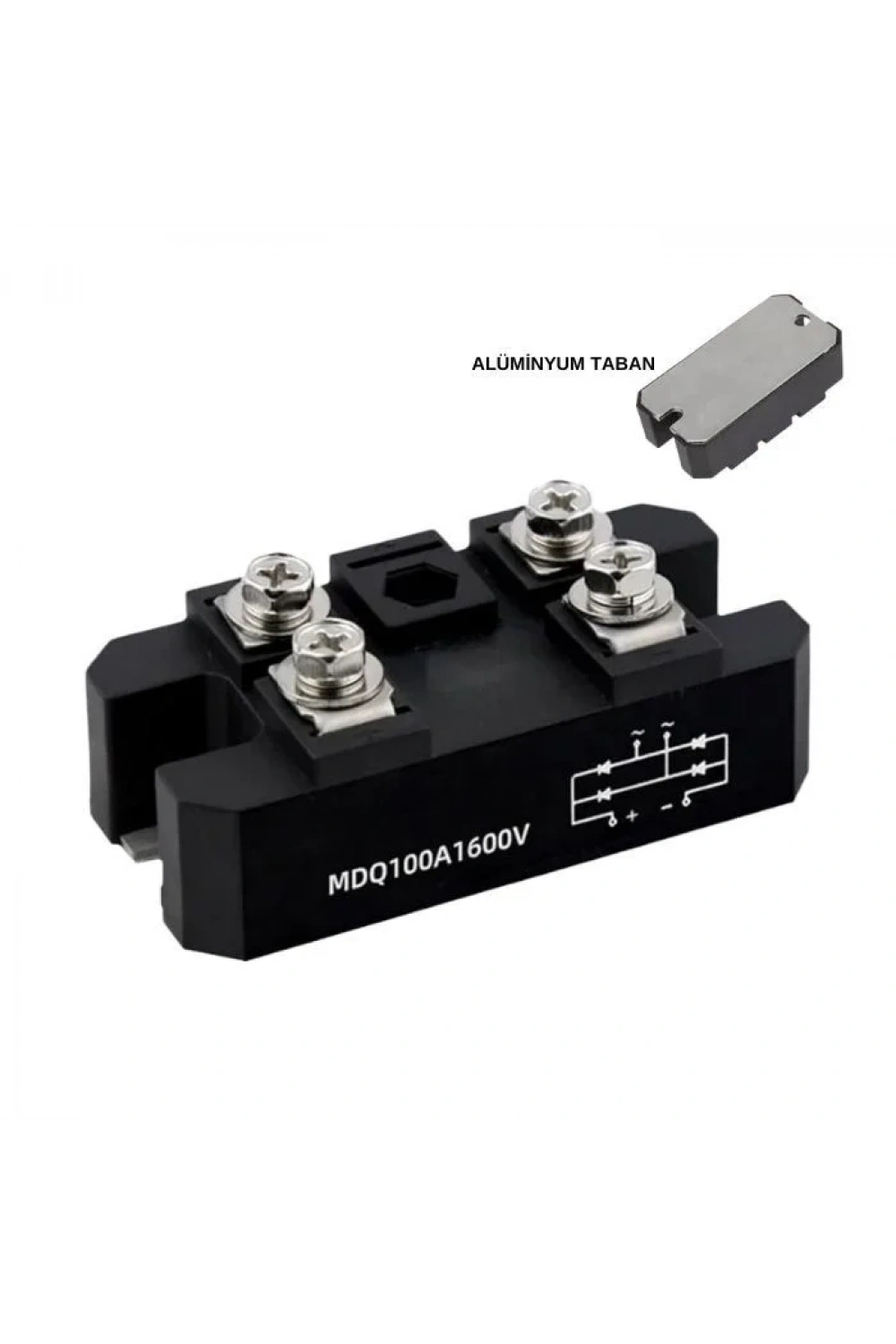 MDQ100-16 100A 1600V Tek Faz Köprü Diyot - Alüminyum Plaka