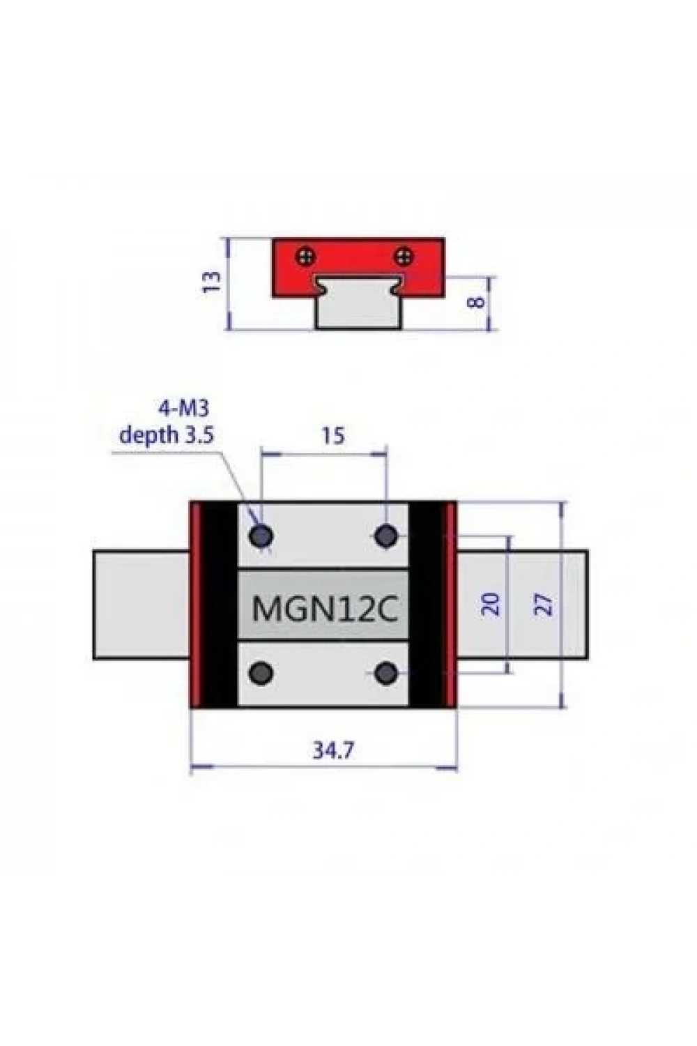 MGN12C Bilyalı Rulman Blok - MGN12C Araba